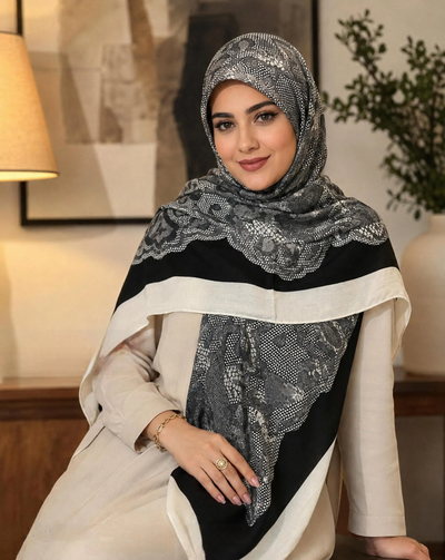 روسری نخ چهارفصل طرح دانتل قواره ۱۴۰